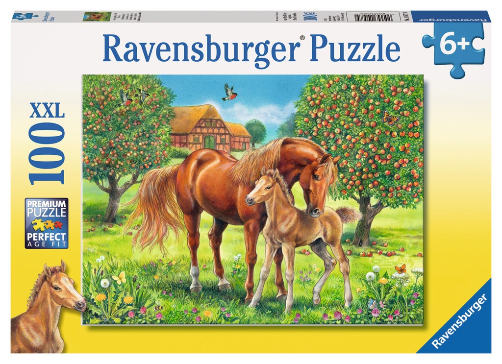 Puzzle 100 elementów - Konie na pastwisku