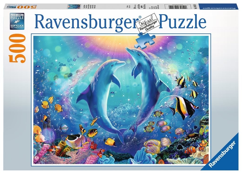 Puzzle 500 elementów Tańczące Delfiny