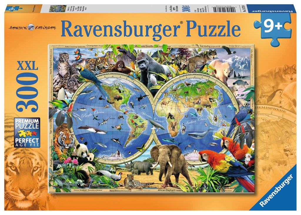 Puzzle 300 elementów Świat z dzikimi zwierzętami