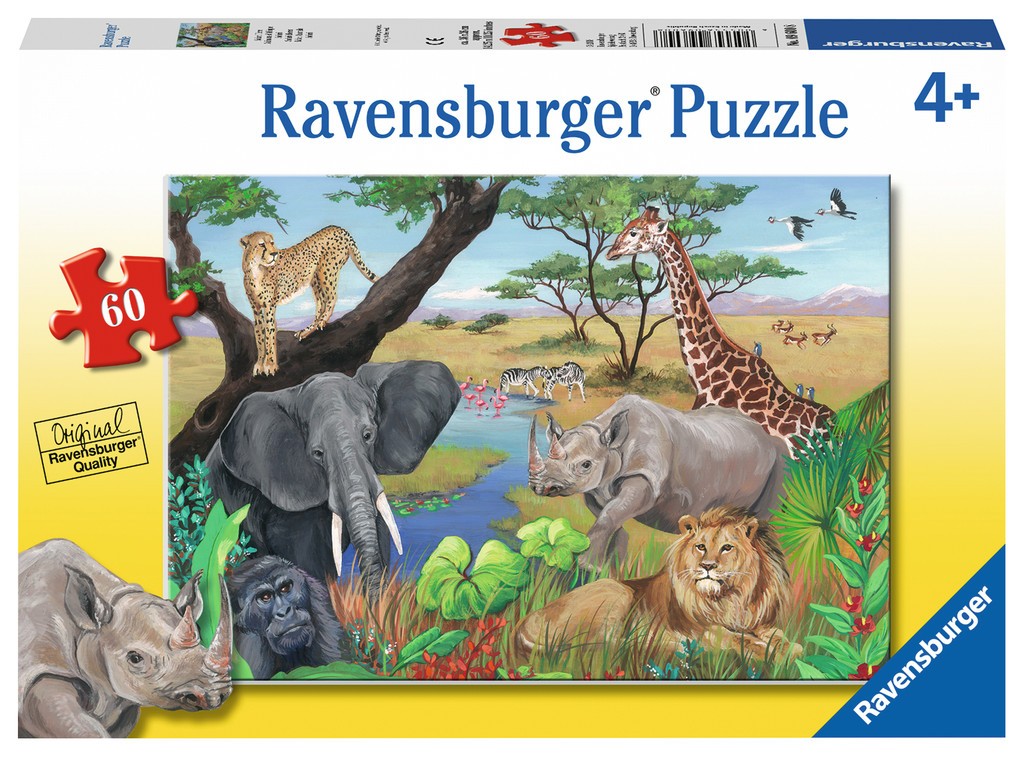 Puzzle 60 elementów Zwierzęta z Safari