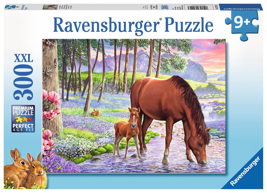 Puzzle 300 elementów - Konie o zachodzie słońca