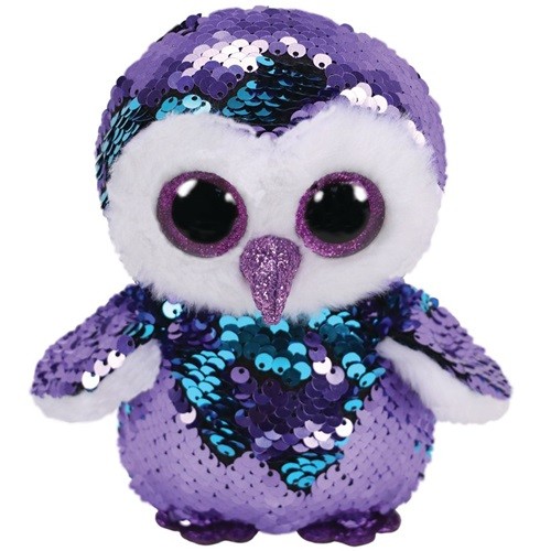 Maskotka TY Beanie Boos Flippables - Cekinowa sowa 24 cm