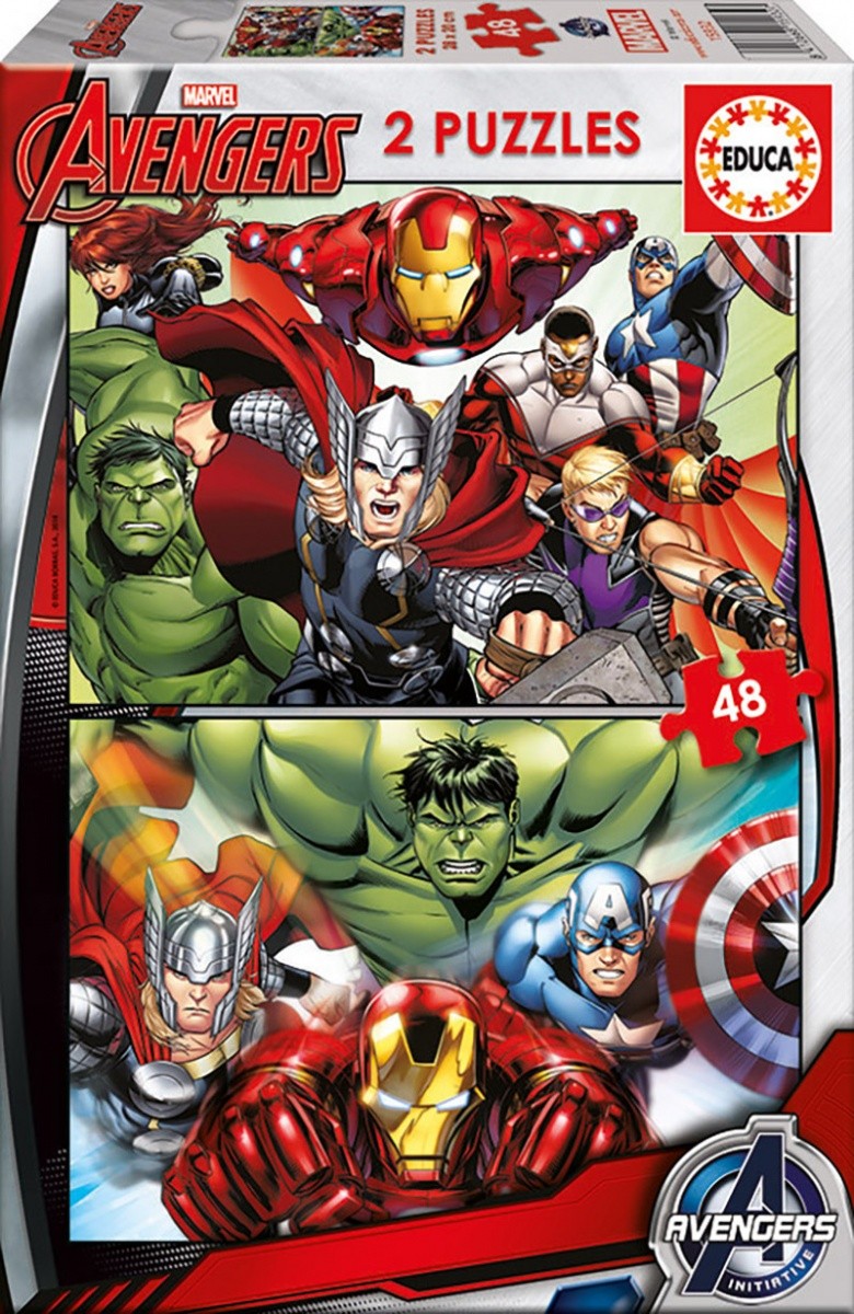 Puzzle 2x48 Elementów,  Avengers