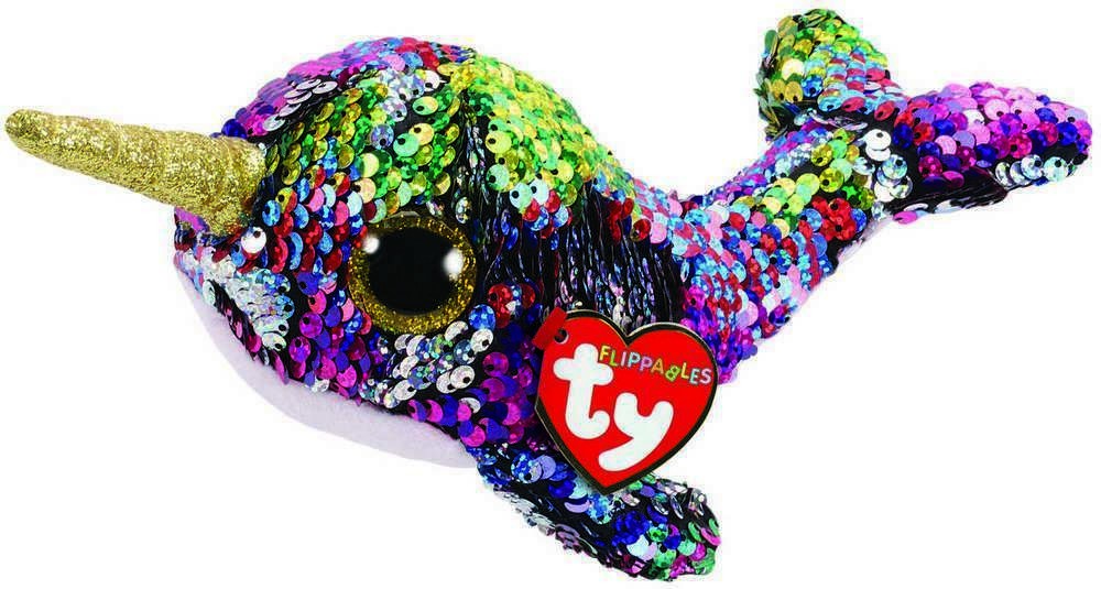 Maskotka Beanie Boos Flippables Cekinowy narwal 15 cm