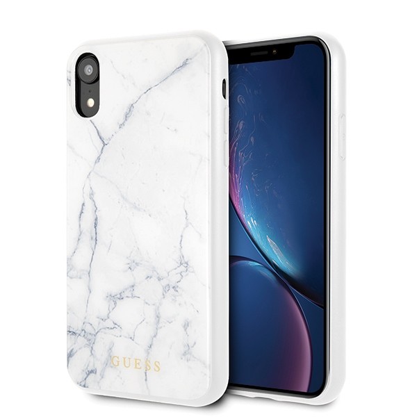 Etui Hardcase iPhone Xr biały Marble 