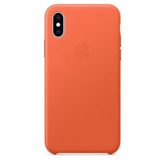 Etui skórzane iPhone XS - oranż