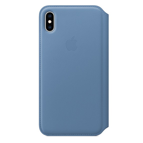 Etui skórzane folio iPhone XS Max - chabrowe