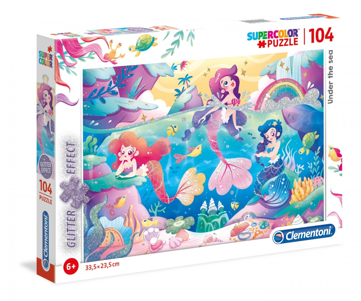 Puzzle 104 elementy Under the Sea z brokatem