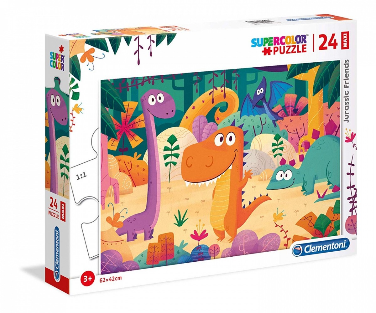 Puzzle 24 elementy Maxi Super Kolor - Jurajscy Przyjaciele