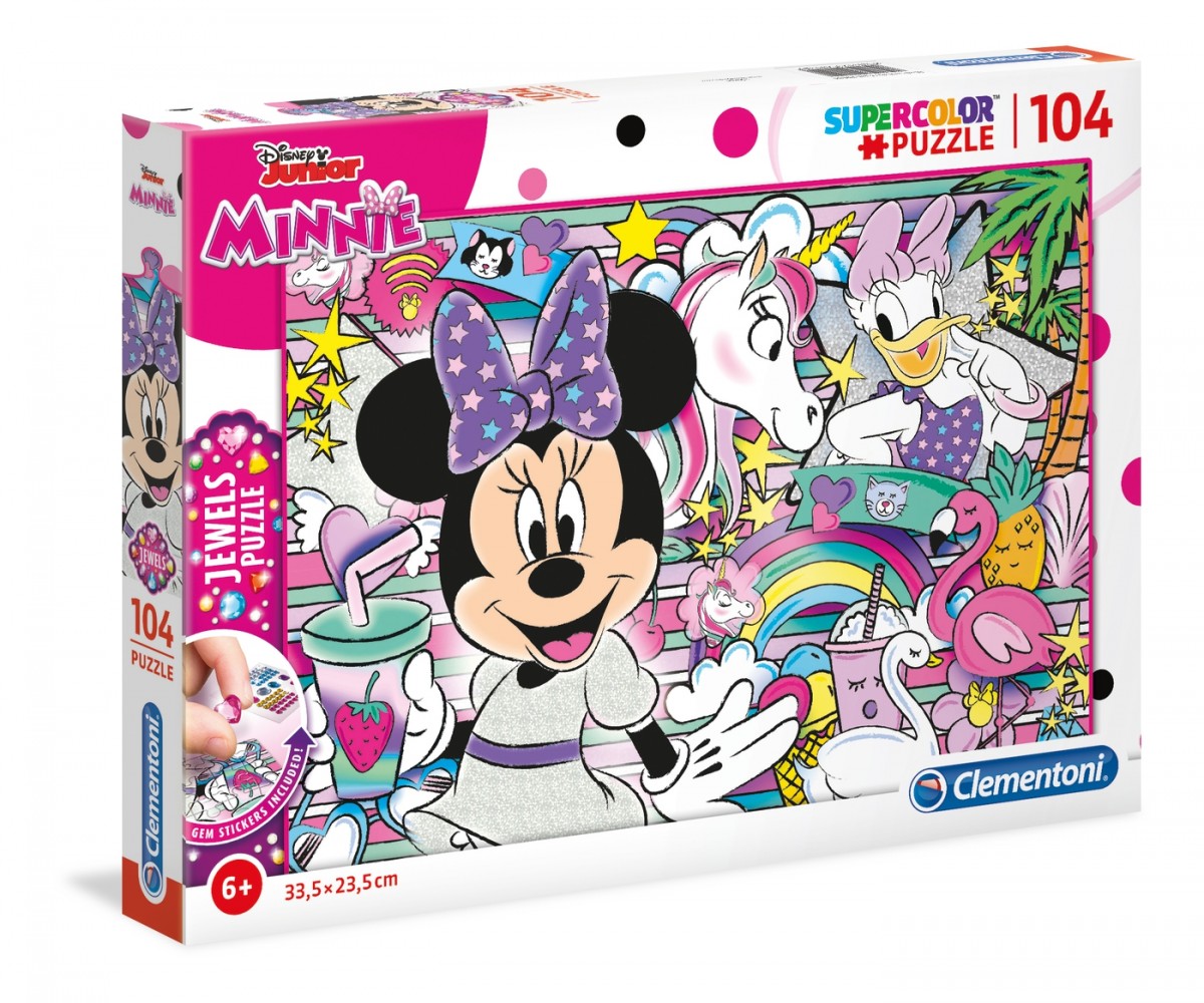 Puzzle z ozdobami 104 elementy - Minnie