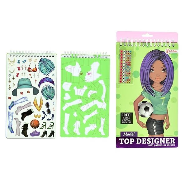 Szkicownik z naklejkami i diamencikami Toi-Toys 46138 Top Designer