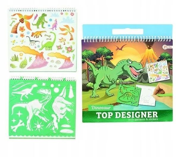 Kolorowanka dino z naklejkami i szablonami Toi-Toys 46473 Top Designer