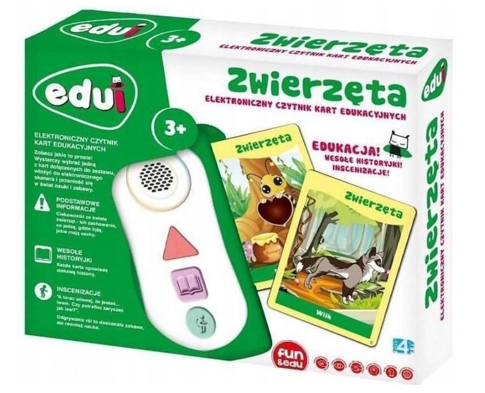 Elektroniczny czytnik kart edukacyjnych EDUI Zwierzęta