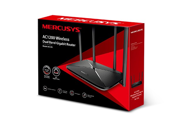 Router Mercusys AC12G AC1200 1xWAN 3xLAN-1Gb