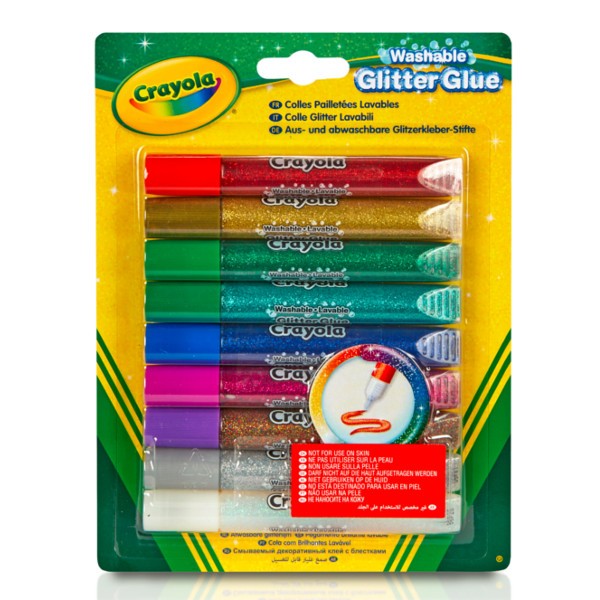 Klej kolorowy brokatowy 9 sztuk Crayola