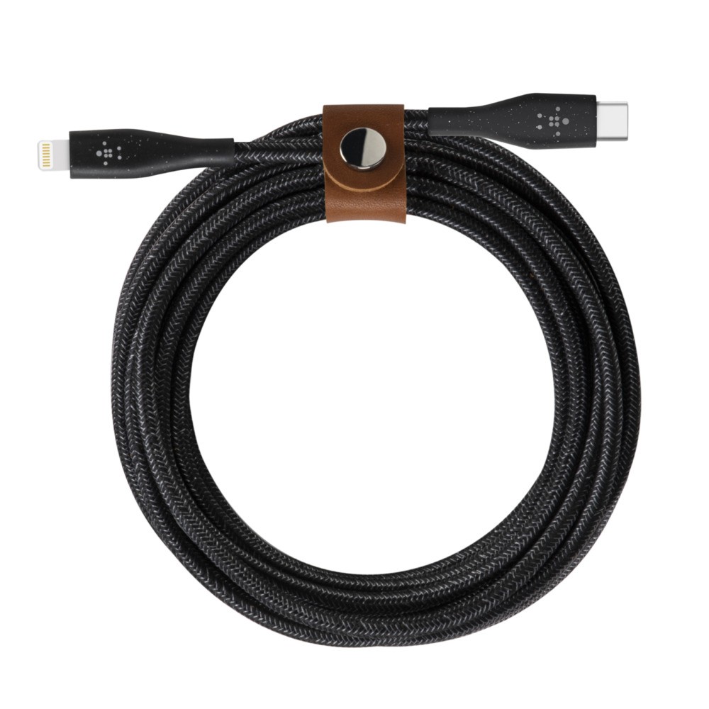 Kabel MFi USB-C Lightning Duratek oplot 1,2m czarny