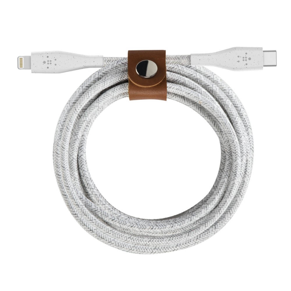 Kabel MFi USB-C Lightning Duratek oplot 1,2m biały