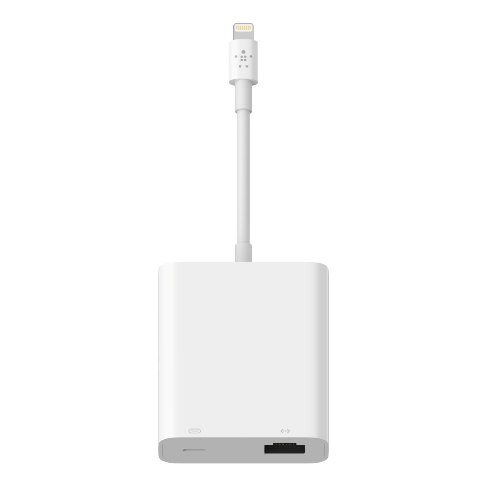 Adapter przejsciówka Lightning do Ethernet/Lightning 13cm biały oem