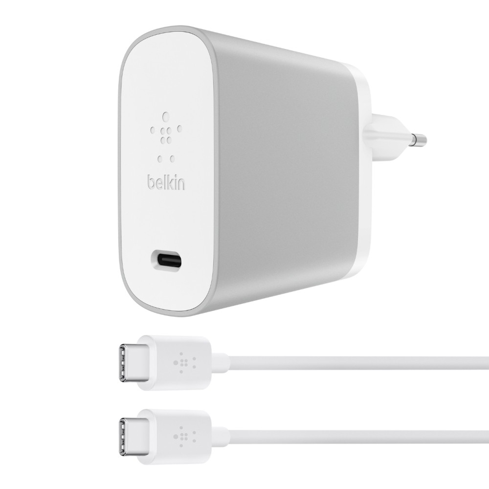 Ładowarka sieciowa USB-C 45W kabel USB-C USB-C 1,8m srebrna