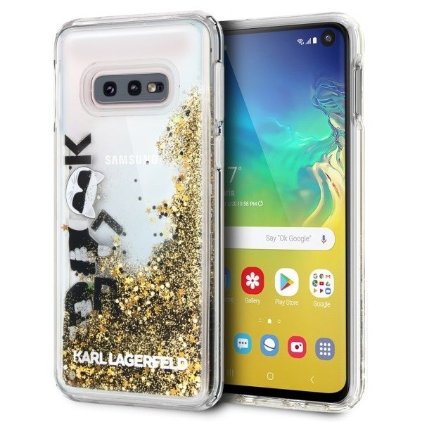 Etui Hardcase Samsung G970 S10e KLHCS10LROGO czarno-złoty Glitter