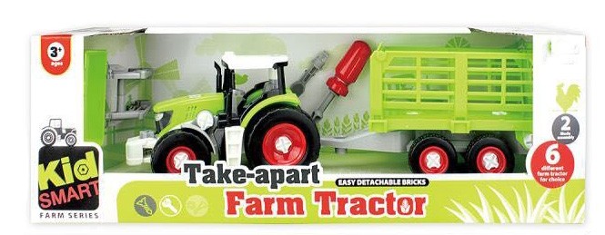 Traktor z przyczepą do skręcania