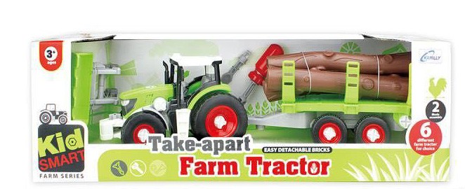 Traktor z przyczepą do skręcania