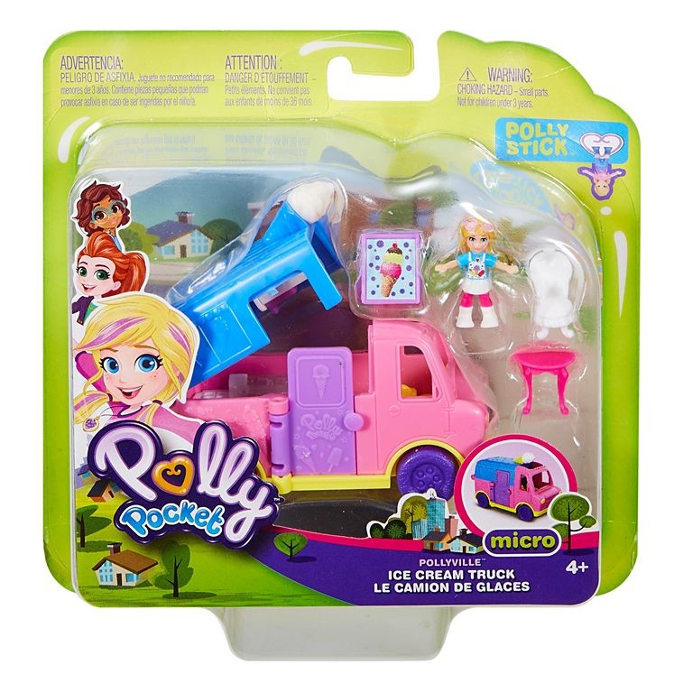 Zestaw figurek Polly Pocket Pollyville Lodziarnia na kółkach