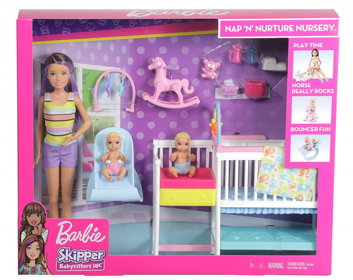 Lalka Barbie opiekunka bliźniaków GFL38