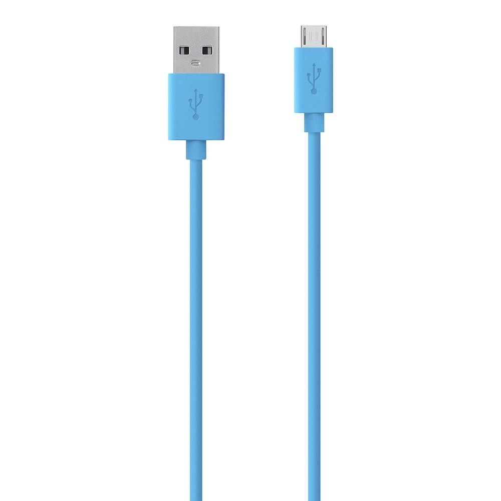 Kabel USB-A - microUSB 2m niebieski