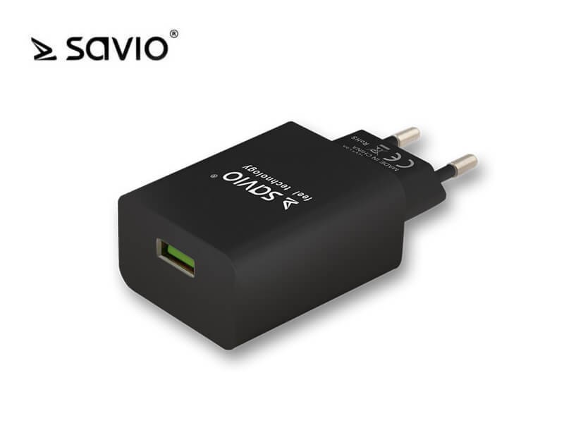 Ładowarka sieciowa Quick Charge 3.0 SAVIO LA-03 3A, 1xUSB