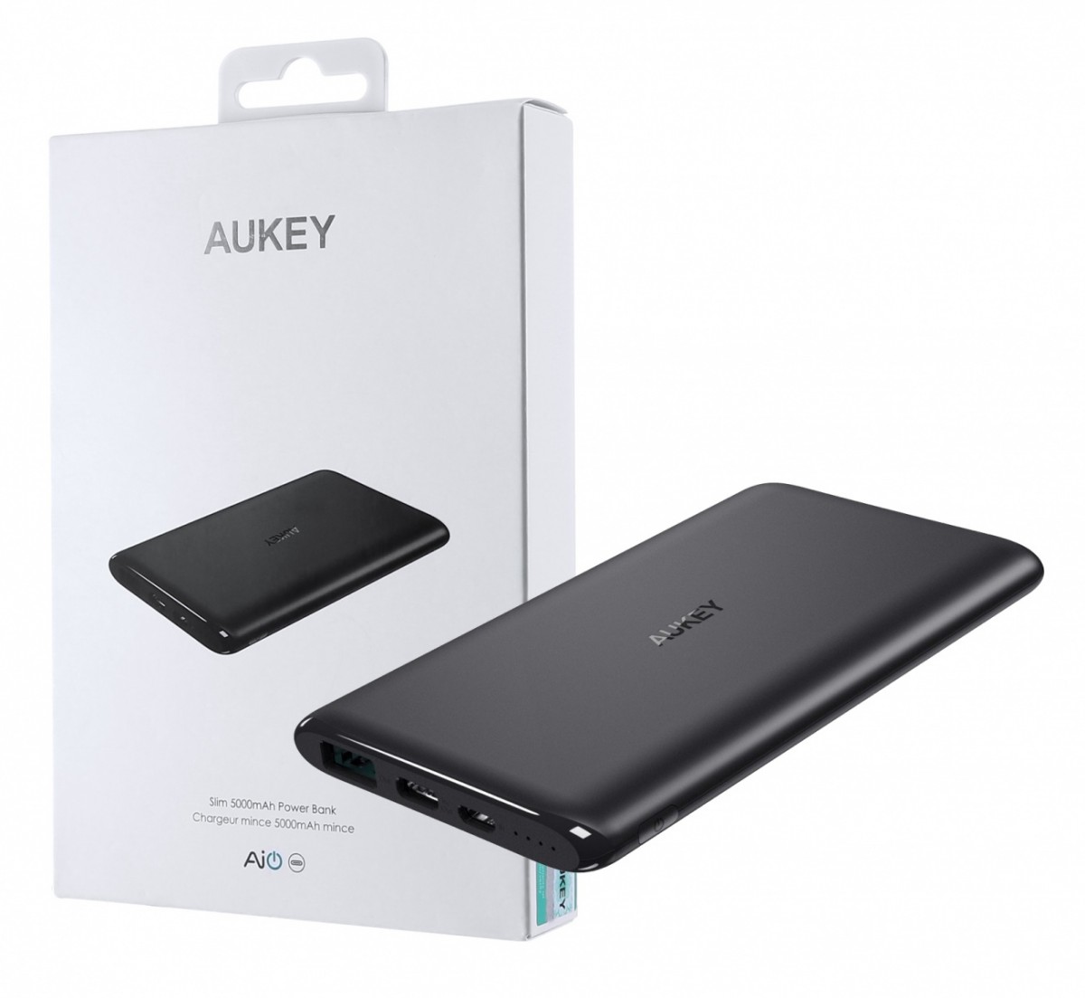 PB-XN5 Black ultraszybki Power Bank | 5000 mAh | 3xUSB | 5.4A | AiPower | kabel micro USB