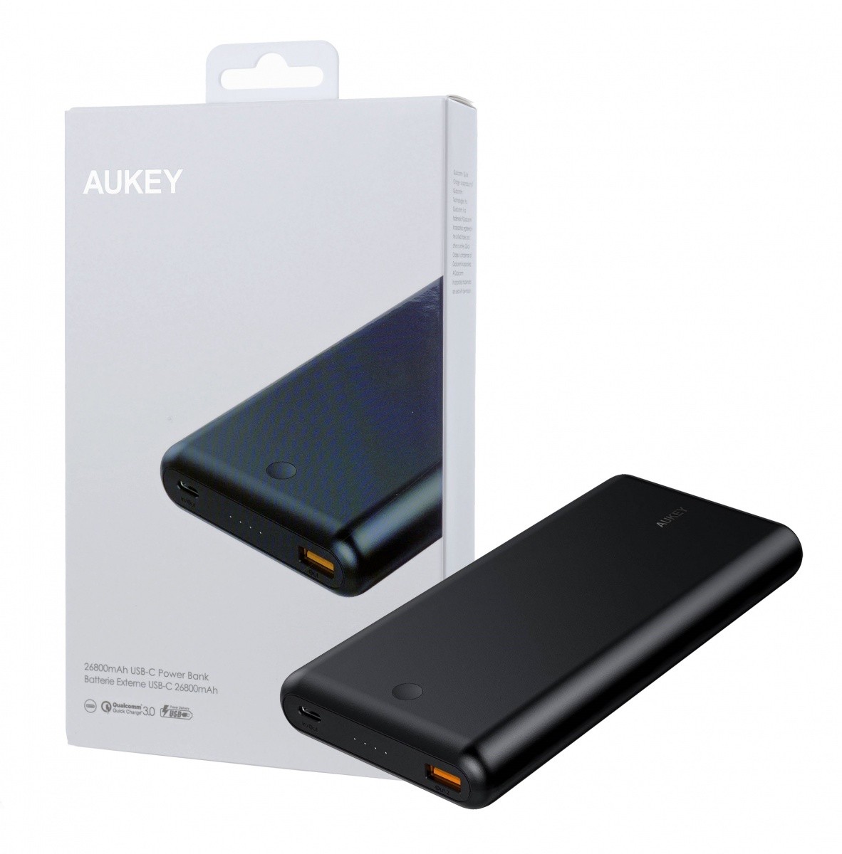 PB-XD26 Black ultraszybki Power Bank | 26800 mAh | 2xUSB | 6A | Quick Charge 3.0 | Power Delivery | kabel USB-C