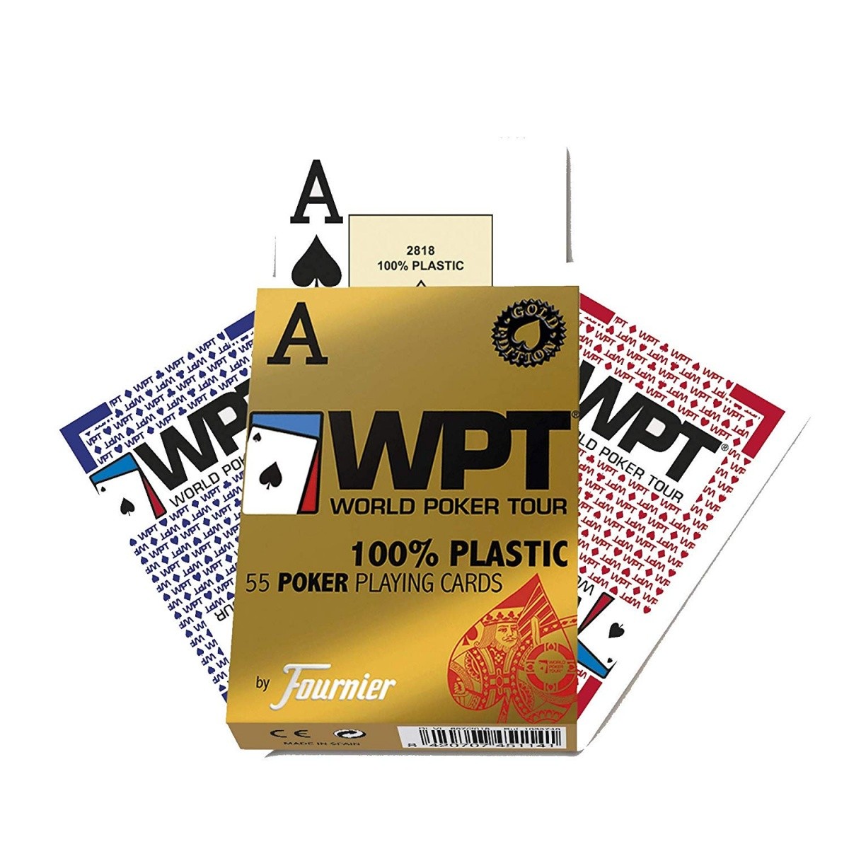 Karty FOURNIER WPT Złota Edycja 100% Plastik JUMBO