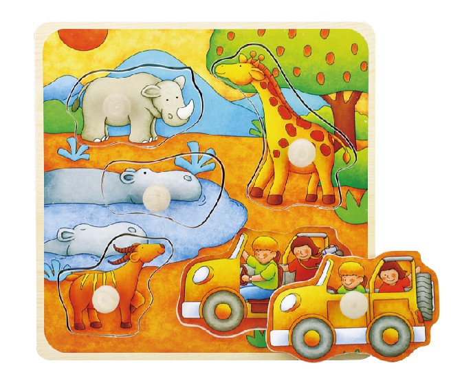Puzzle drewniane z pinezkami TOP BRIGHT - Safari