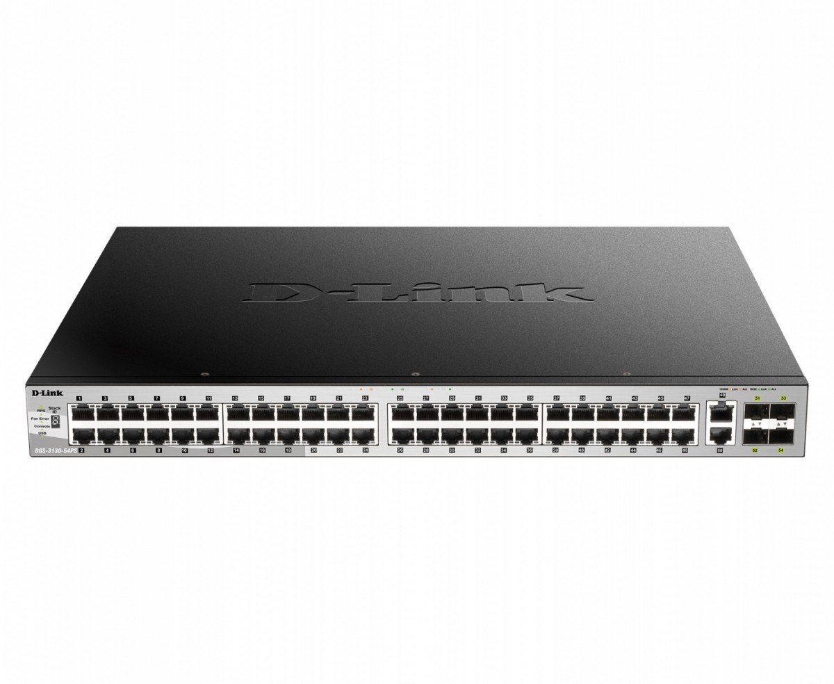 Przełącznik DGS-3130-54PS/SI 48GE PoE 4xSFP+