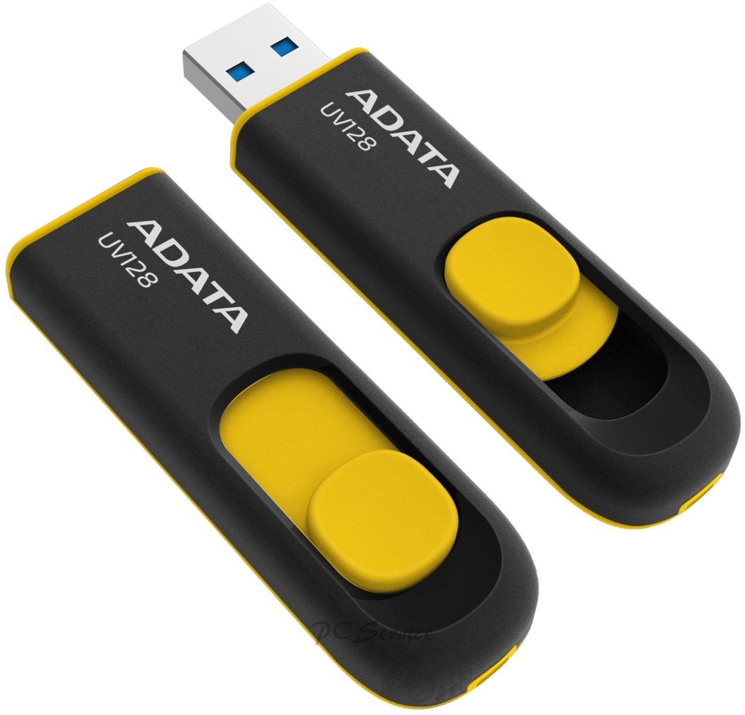 Pendrive DashDrive UV128 64GB USB 3.2 Gen1 czarno - żółty