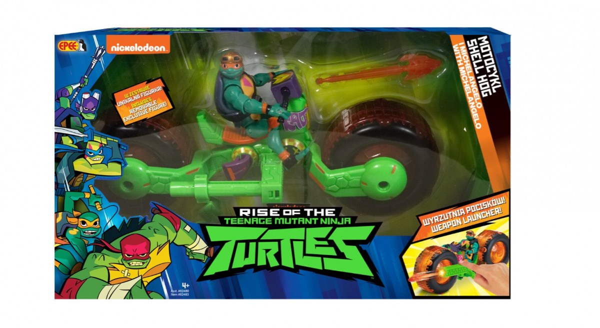 Figurka Wojownicze Żółwie Ninja Motocykl Shell Hog Michaelangelo