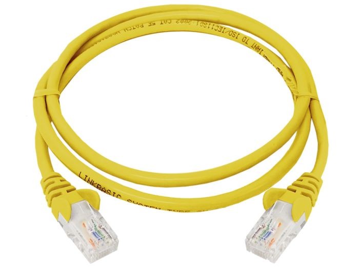 Kabel sieciowy CAT 5E UTP żółty 1m w zestawie 5szt.