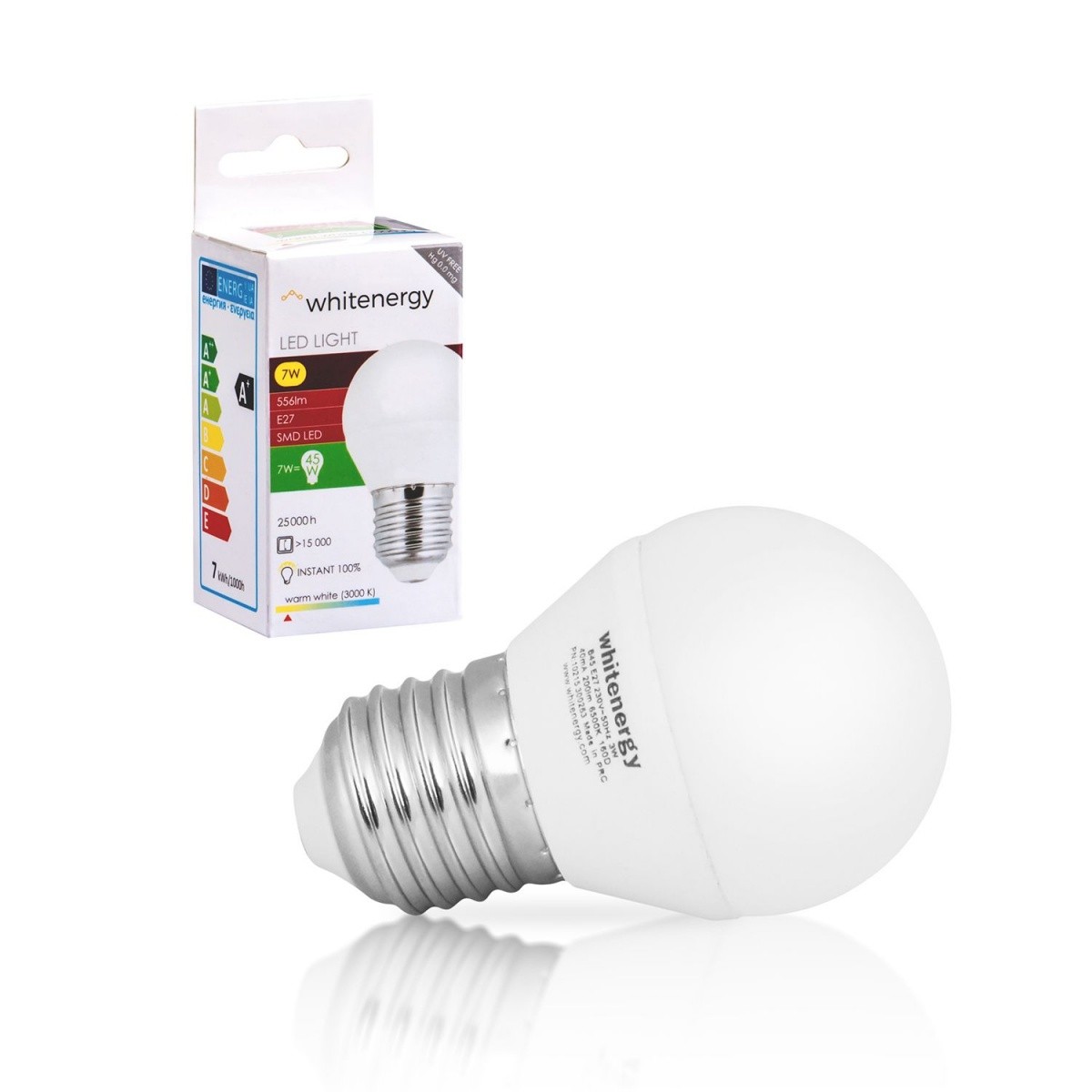 Żarówka LED 10szt. 8xsmd2835 g45 e27 7w 556lm ciepła  biała mleczna