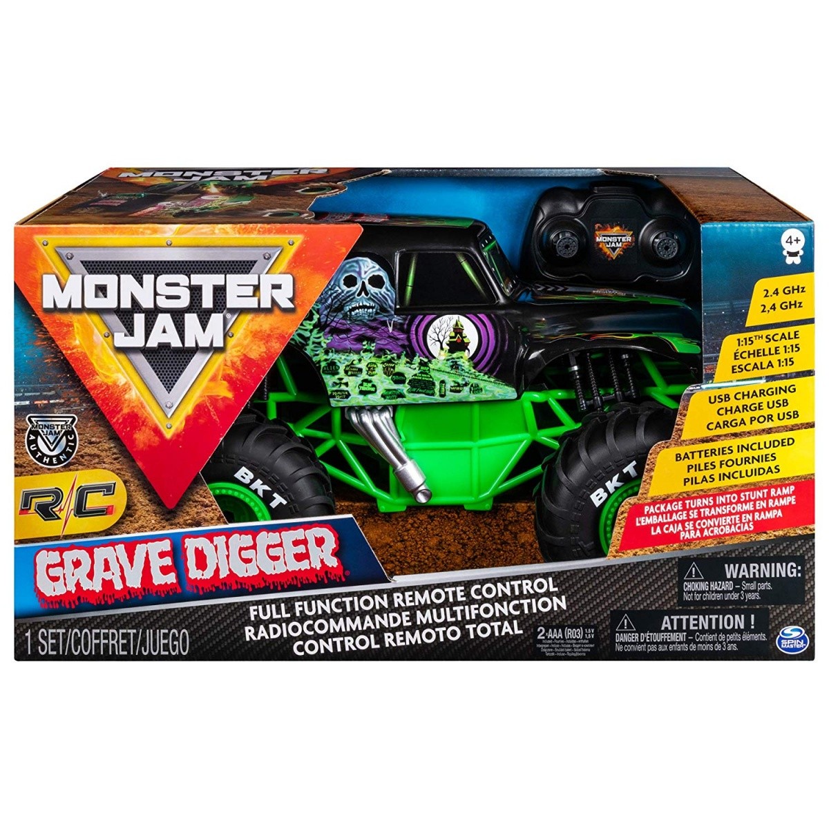 Samochód RC Monster Jam 1:15 Grave Digger