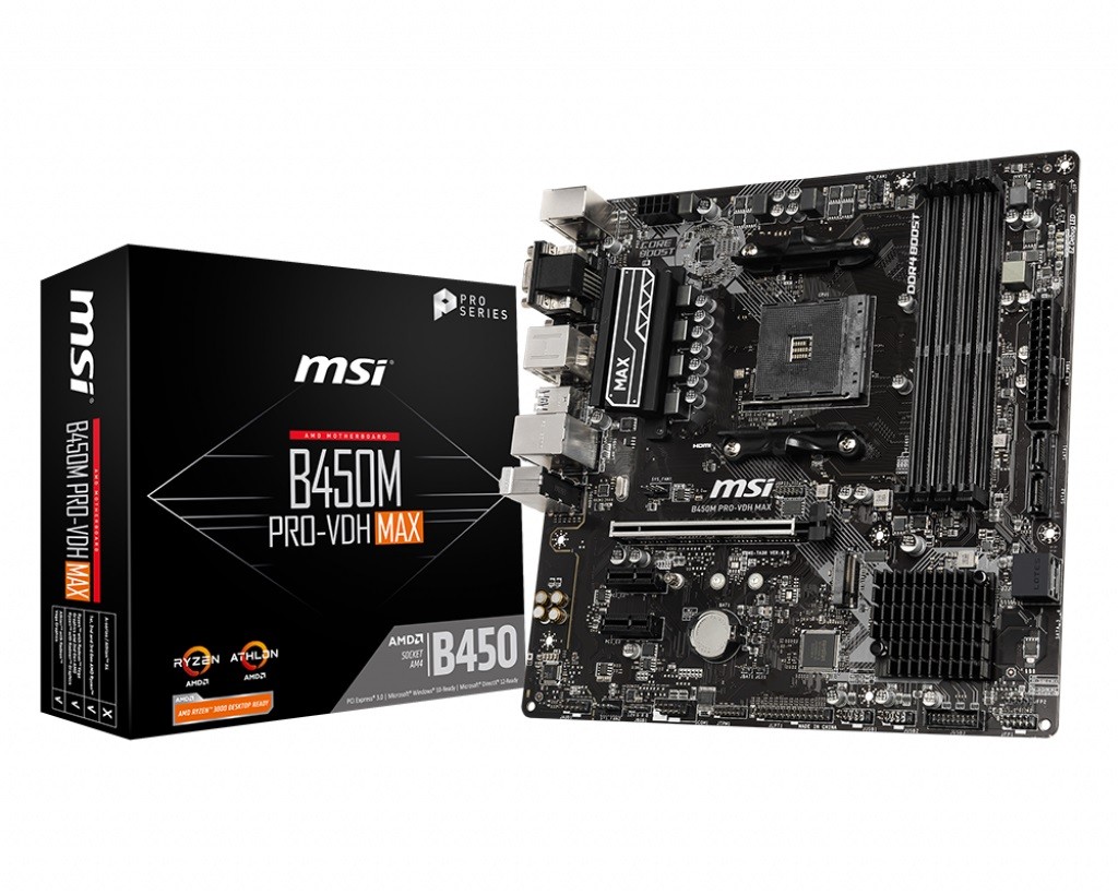 Płyta główna B450M PRO-VDH MAX AM4 4DDR4 DVI/VGA/HDMI uATX