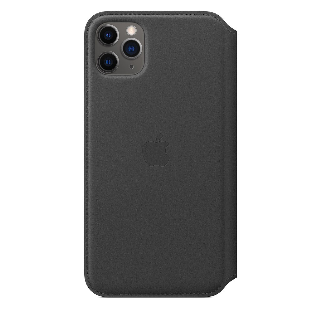 Skórzane etui folio do iPhone 11 Pro Max - czarne