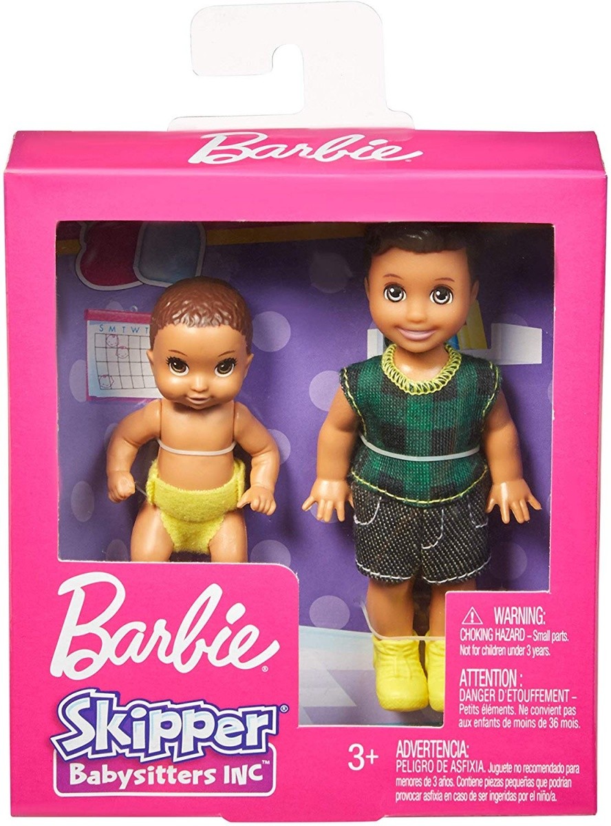 Lalki Barbie Rodzeństwo Brunetka + niemowlę