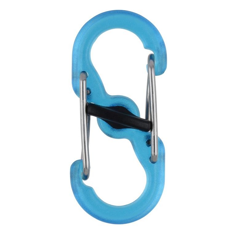 Karabińczyk S-Biner MicroLock transparentny niebieski 2 sztuki