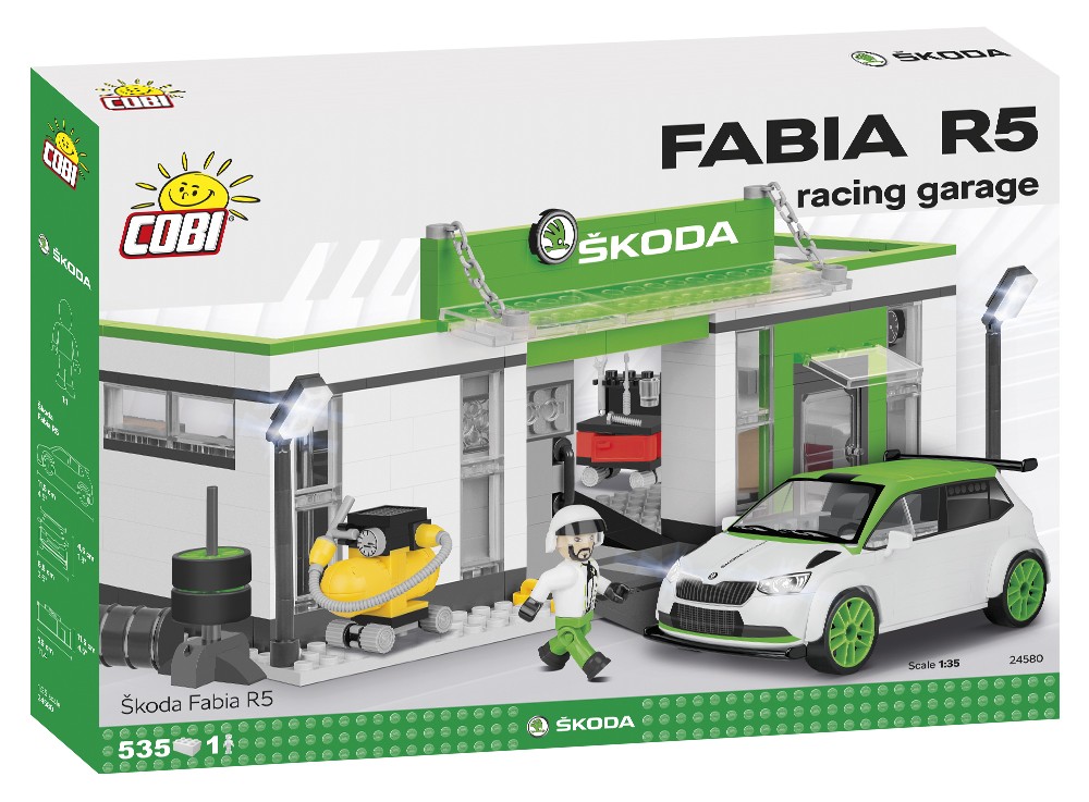 Klocki Cars Skoda Fabia R5 Racing Garage