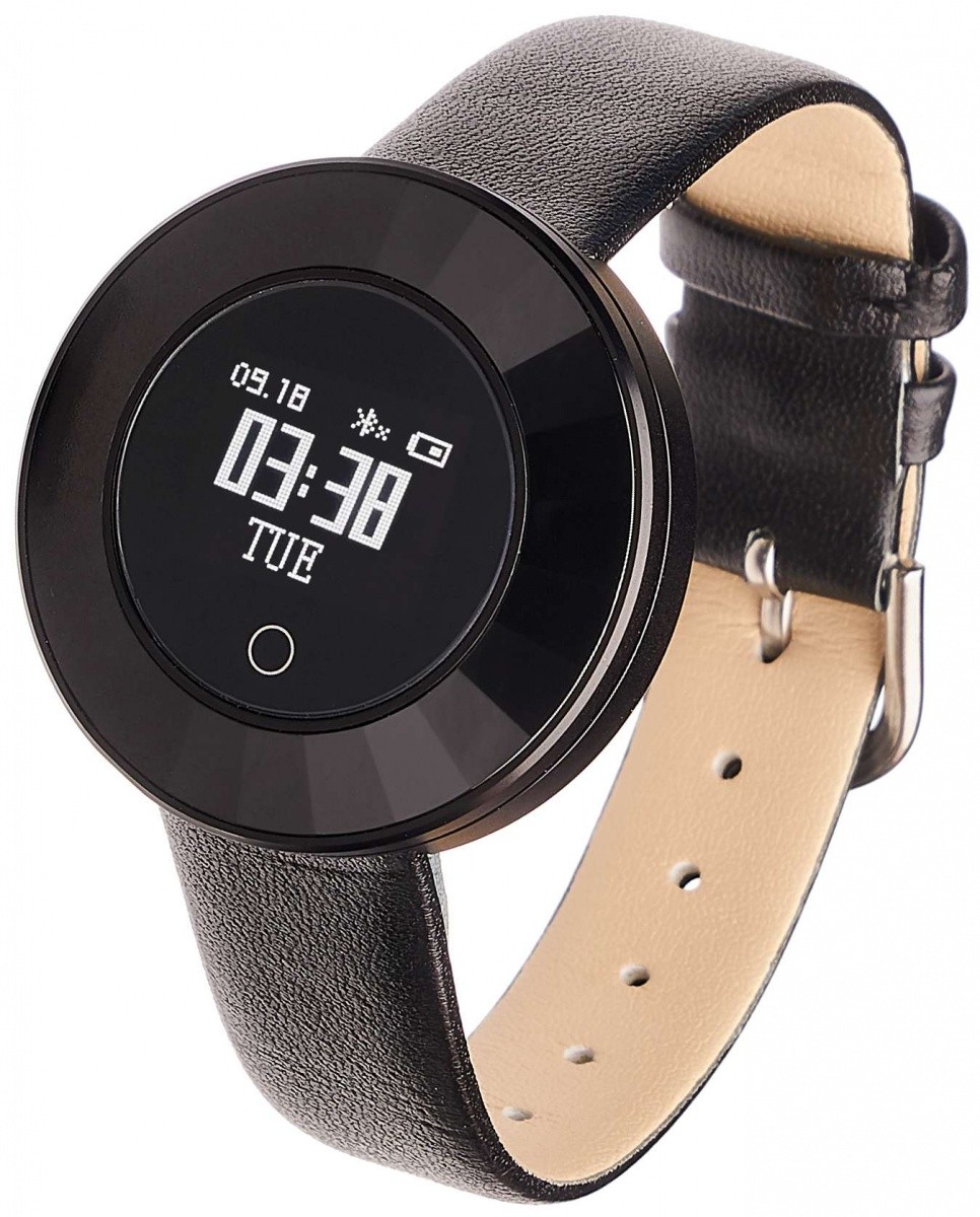 Smartwatch Women Lea czarny skórzany 