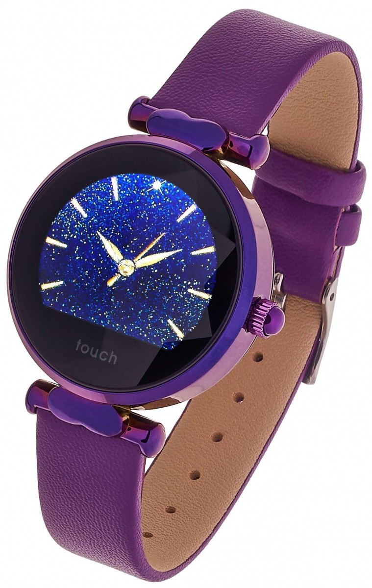 Smartwatch Women Lisa fioletowy skórzany 