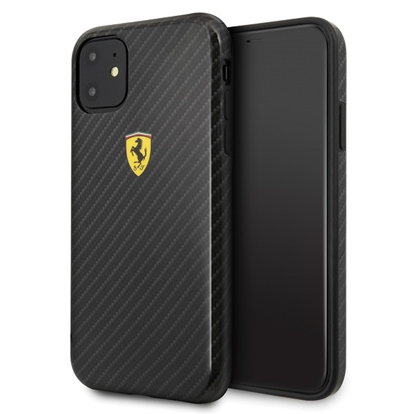 Etui hardcase FESPCHCN61CBBK iPhone 11 czarny On Track Carbon Effect 