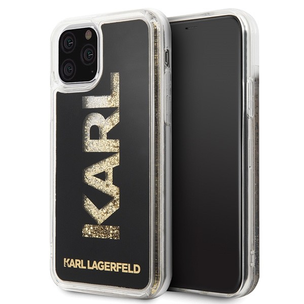 Etui hardcase iPhone 11 Pro KLHCN58KAGBK czarny Karl Logo Glitter 