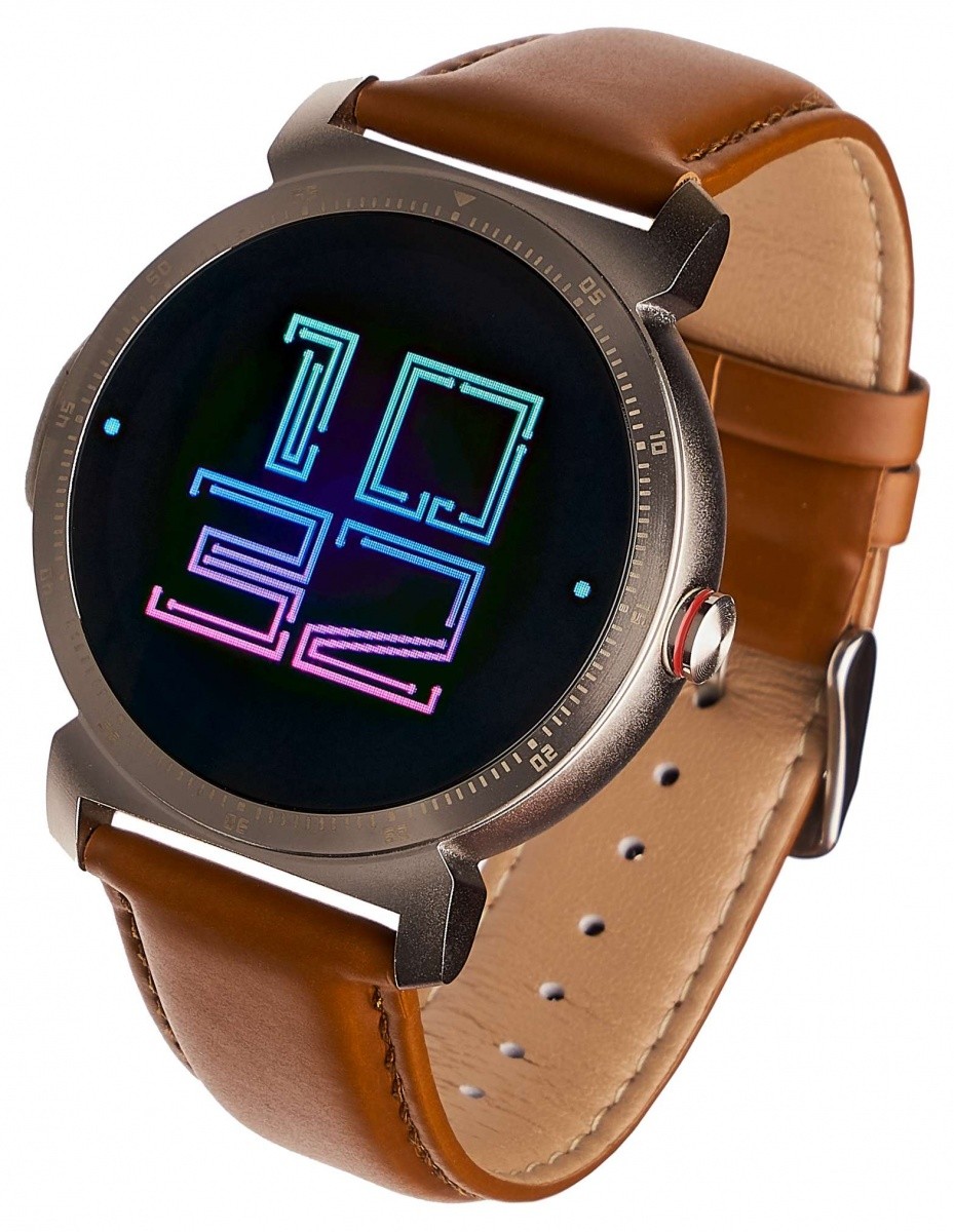 Smartwatch GT20S srebrny skórzany 